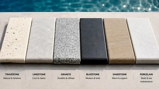 Pool Coping & Surround Materials — Travertine, Bluestone or Pavers?